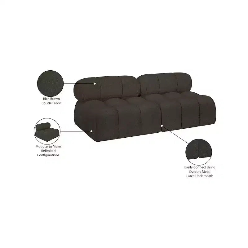 Canapé modulable en tissu bouclette