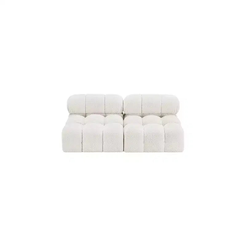 Canapé modulable en tissu bouclette