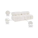 Canapé modulable en tissu bouclette