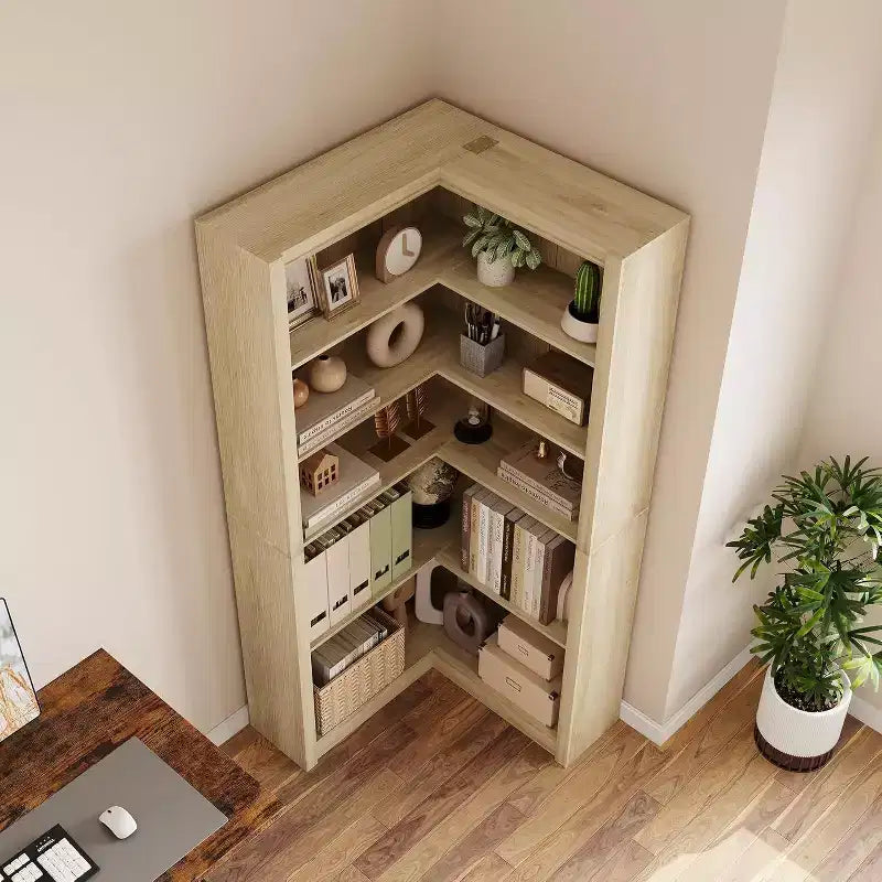 Étagère d'angle en forme de L de 182 cm – Étagère de présentation à 5 niveaux avec rangement