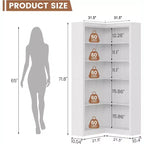 Étagère d'angle en forme de L de 182 cm – Étagère de présentation à 5 niveaux avec rangement