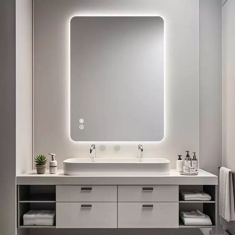 Miroir de salle de bain LED rétroéclairé 24 x 36 pouces avec fonction anti-buée