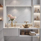 Miroir de salle de bain LED rétroéclairé 24 x 36 pouces avec fonction anti-buée
