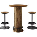 Table de bar ronde et 2 tabourets de bar Ensemble bistrot pour la cuisine et les petits espaces