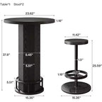 Table de bar ronde et 2 tabourets de bar Ensemble bistrot pour la cuisine et les petits espaces