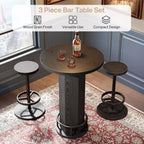 Table de bar ronde et 2 tabourets de bar Ensemble bistrot pour la cuisine et les petits espaces