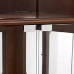 Vitrine d'angle avec 4 portes et étagères réglables en verre trempé