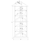 Vitrine d'angle avec 4 portes et étagères réglables en verre trempé