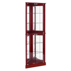 Vitrine d'angle avec 4 portes et étagères réglables en verre trempé