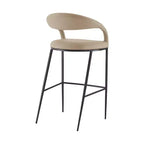Tabouret de bar en similicuir beige et noir de 76 cm avec accoudoirs