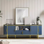 Meuble TV 178 cm avec portes coulissantes et étagères réglables