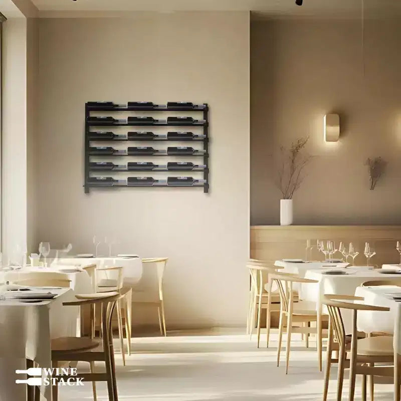 Range-bouteilles mural en métal pour 18 bouteilles – Pour bar à la maison et cuisine