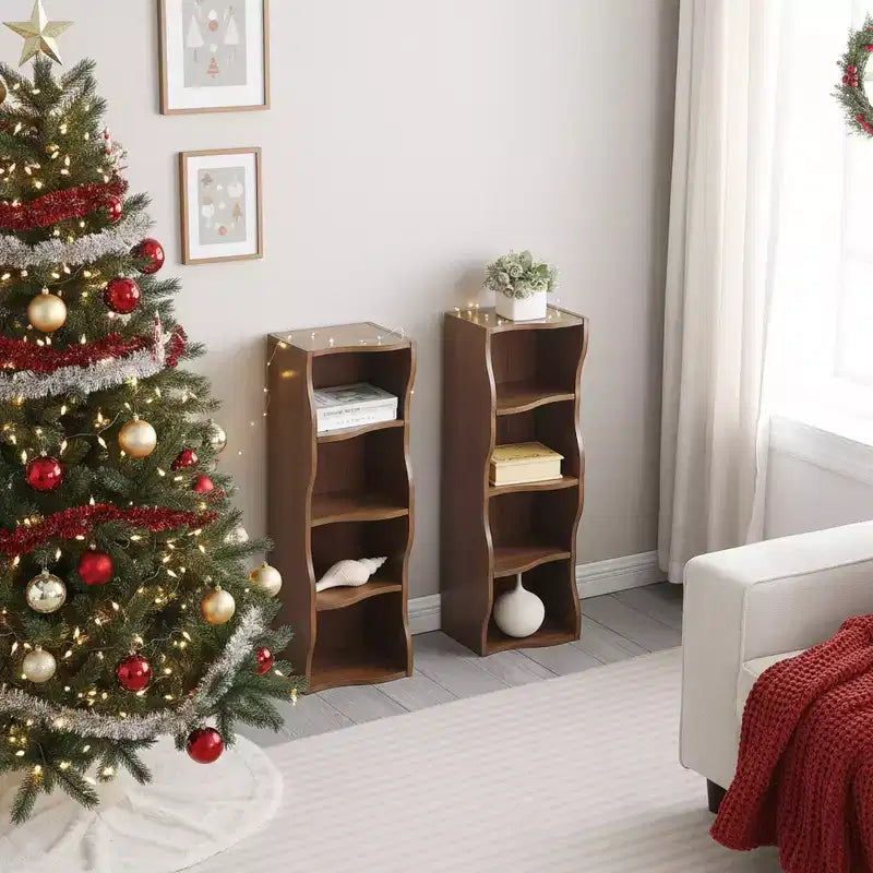 Étagère réglable à 7 niveaux avec placards détachables et bords ondulés