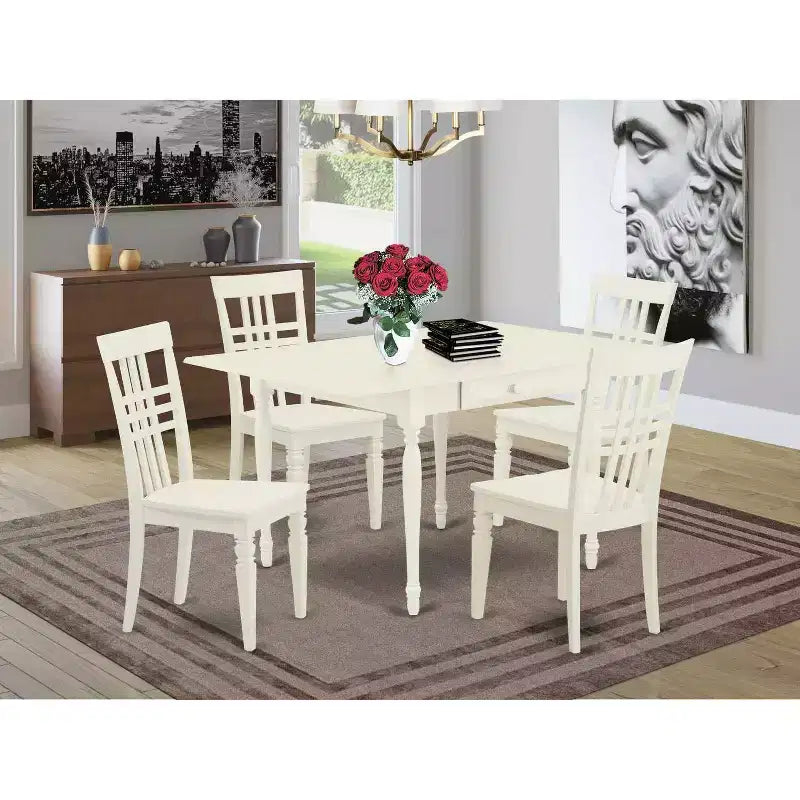 Ensemble de salle à manger 5 pièces avec plateau en bois – 4 places