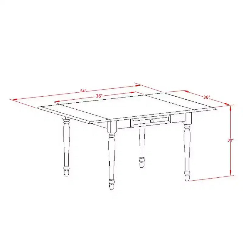 Ensemble de salle à manger 5 pièces avec plateau en bois – 4 places