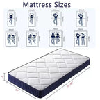 Matelas hybride double de 6 pouces avec ressorts ensachés et mousse à mémoire de forme