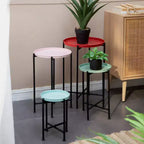 Ensemble de 4 tables gigognes modernes en métal