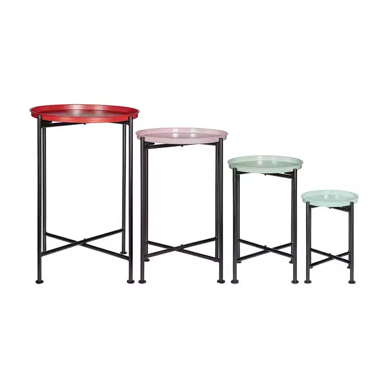 Ensemble de 4 tables gigognes modernes en métal