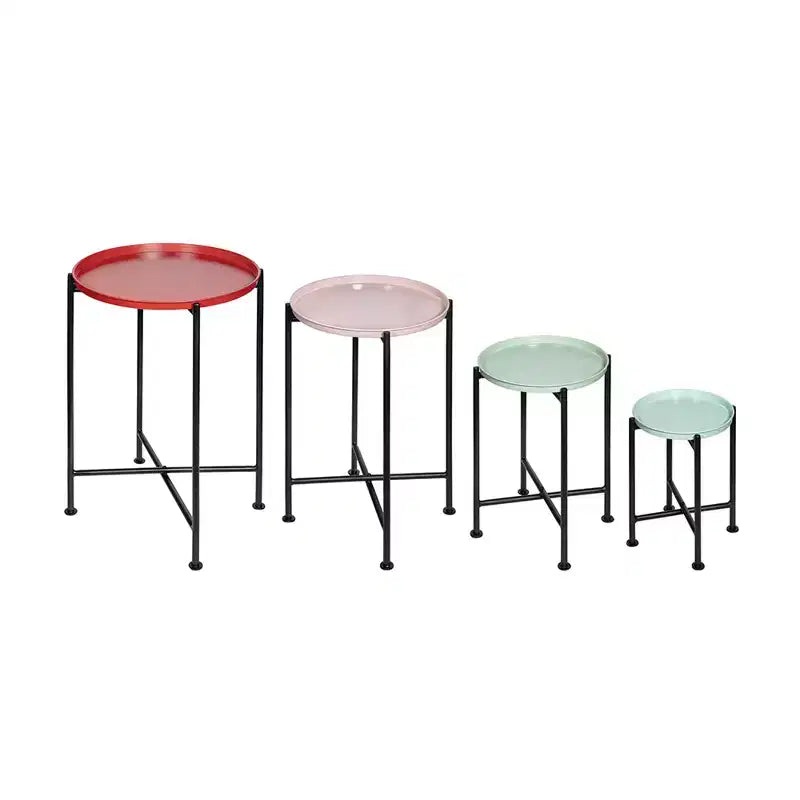 Ensemble de 4 tables gigognes modernes en métal