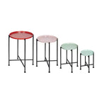 Ensemble de 4 tables gigognes modernes en métal