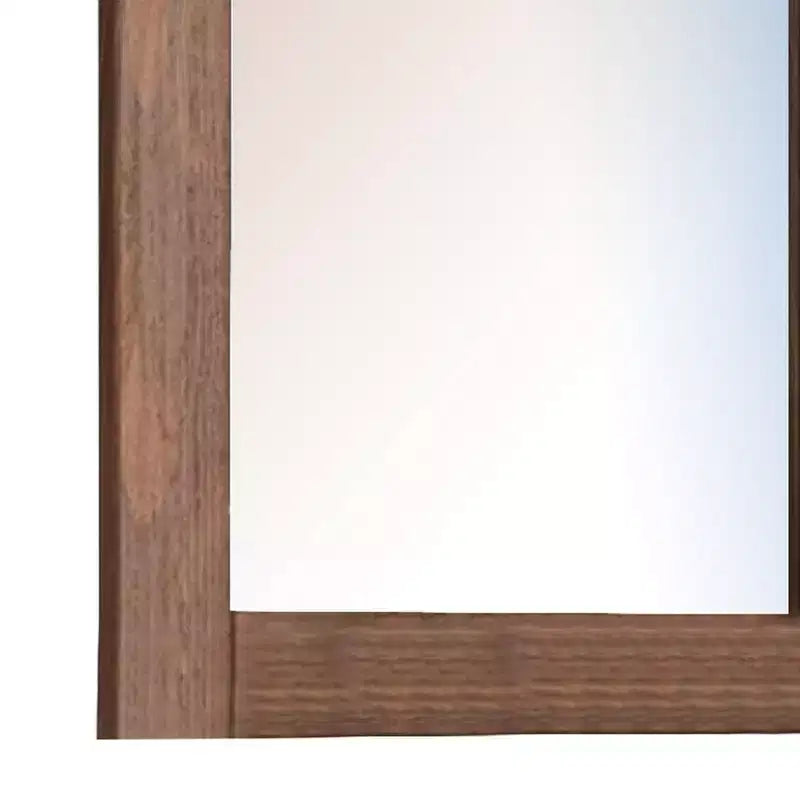 Miroir de commode, cadre rectangulaire en bois, finition acajou