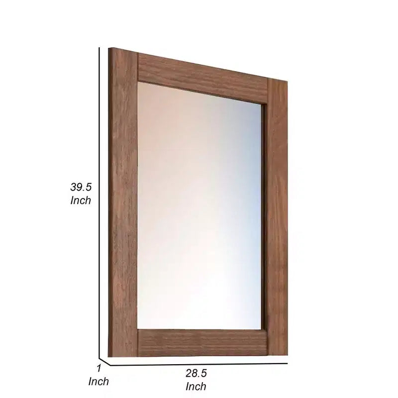 Miroir de commode, cadre rectangulaire en bois, finition acajou