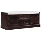 Banc de rangement avec tiroirs, armoires et coussin amovible