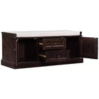 Banc de rangement avec tiroirs, armoires et coussin amovible