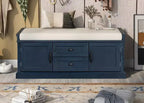 Banc de rangement avec tiroirs, armoires et coussin amovible