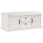 Banc de rangement avec tiroirs, armoires et coussin amovible