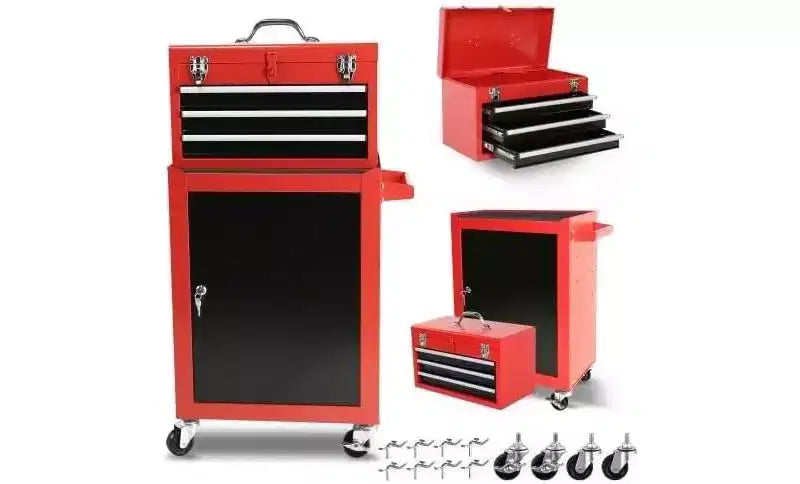 Servante d'atelier roulante à 3 tiroirs avec roues verrouillables