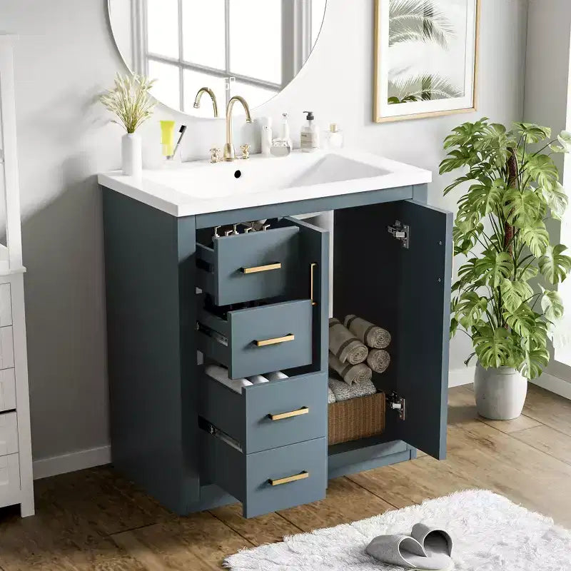 Meuble-lavabo de 76 cm avec évier et rangement