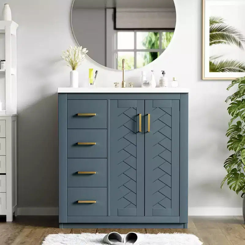 Meuble-lavabo de 76 cm avec évier et rangement