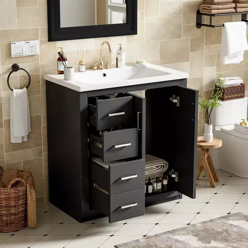 Meuble-lavabo de 76 cm avec évier et rangement