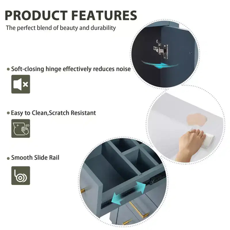 Meuble-lavabo de 76 cm avec évier et rangement