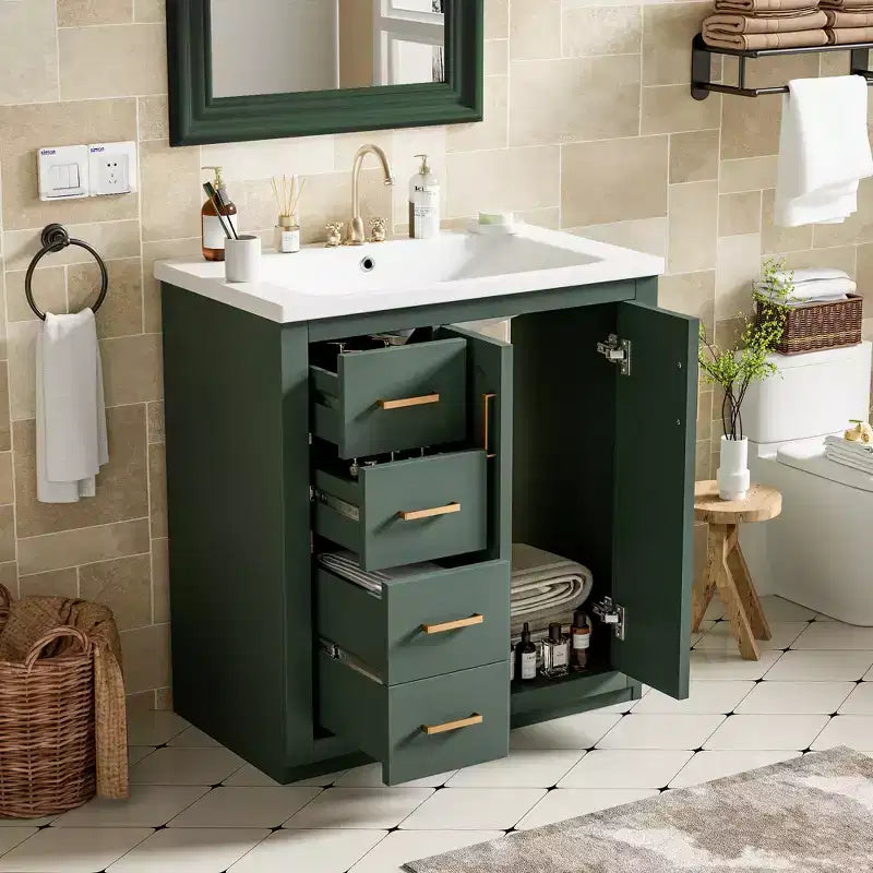 Meuble-lavabo de 76 cm avec évier et rangement