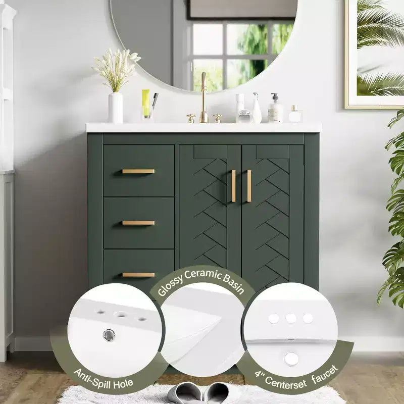 Meuble-lavabo de 76 cm avec évier et rangement