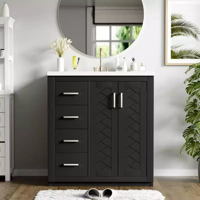 Meuble-lavabo de 76 cm avec évier et rangement