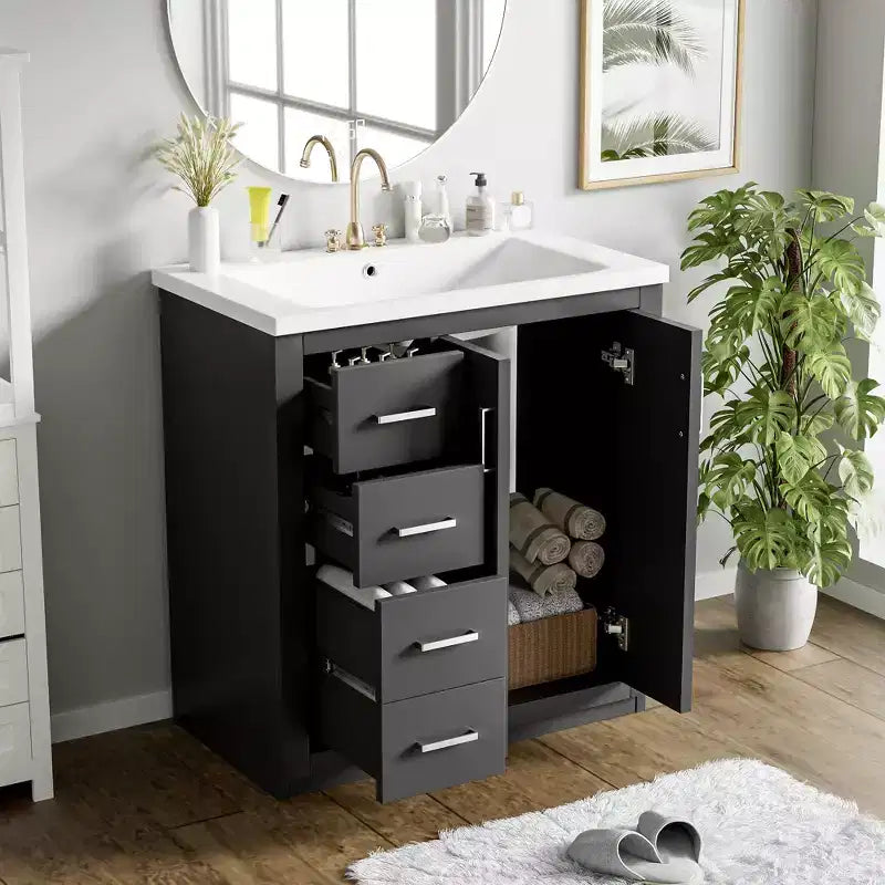 Meuble-lavabo de 76 cm avec évier et rangement
