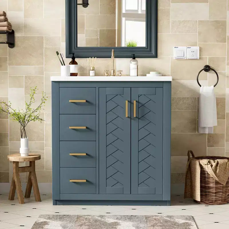 Meuble-lavabo de 76 cm avec évier et rangement