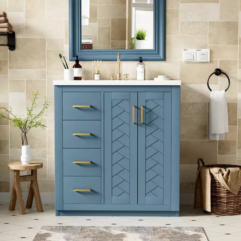 Meuble-lavabo de 76 cm avec évier et rangement