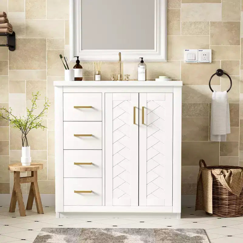 Meuble-lavabo de 76 cm avec évier et rangement