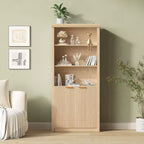 Bibliothèque 5 étagères avec portes, bibliothèque de rangement de 180 cm avec étagères réglables
