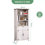 Étagère à 6 niveaux de 183 cm avec tiroir, étagères réglables et armoire