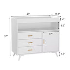 Commode Table à Langer avec 3 Tiroirs et Matelas à Langer Amovible