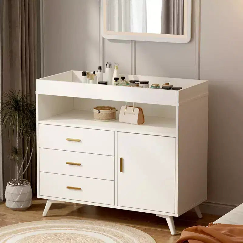 Commode Table à Langer avec 3 Tiroirs et Matelas à Langer Amovible