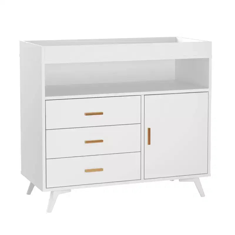 Commode Table à Langer avec 3 Tiroirs et Matelas à Langer Amovible