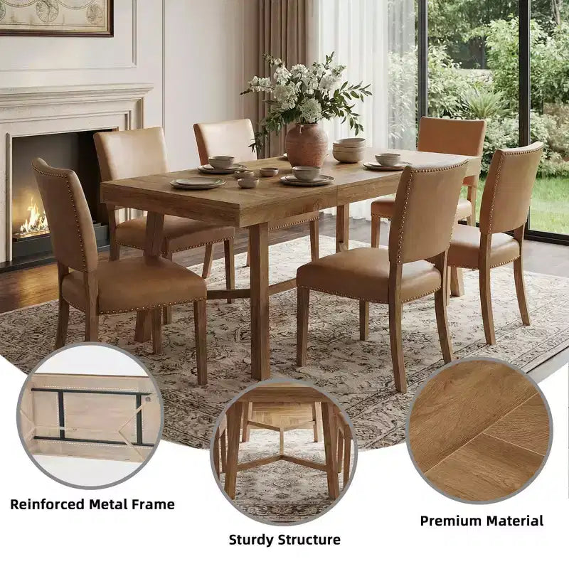 Table de salle à manger rustique de 180 cm – Pour 6 à 8 personnes, en MDF, multifonctionnelle