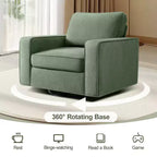 Fauteuil pivotant à 360° en tissu avec accoudoirs rembourrés
