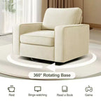 Fauteuil pivotant à 360° en tissu avec accoudoirs rembourrés